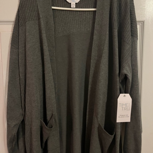 Time and Tru Tops - Time and Tru Women's set of Cardigans- one gray and one army green